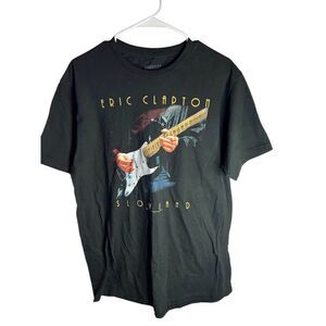 Eric Clapton Slowhand Album Cover Men's XL Black Graphic Tee Shirt